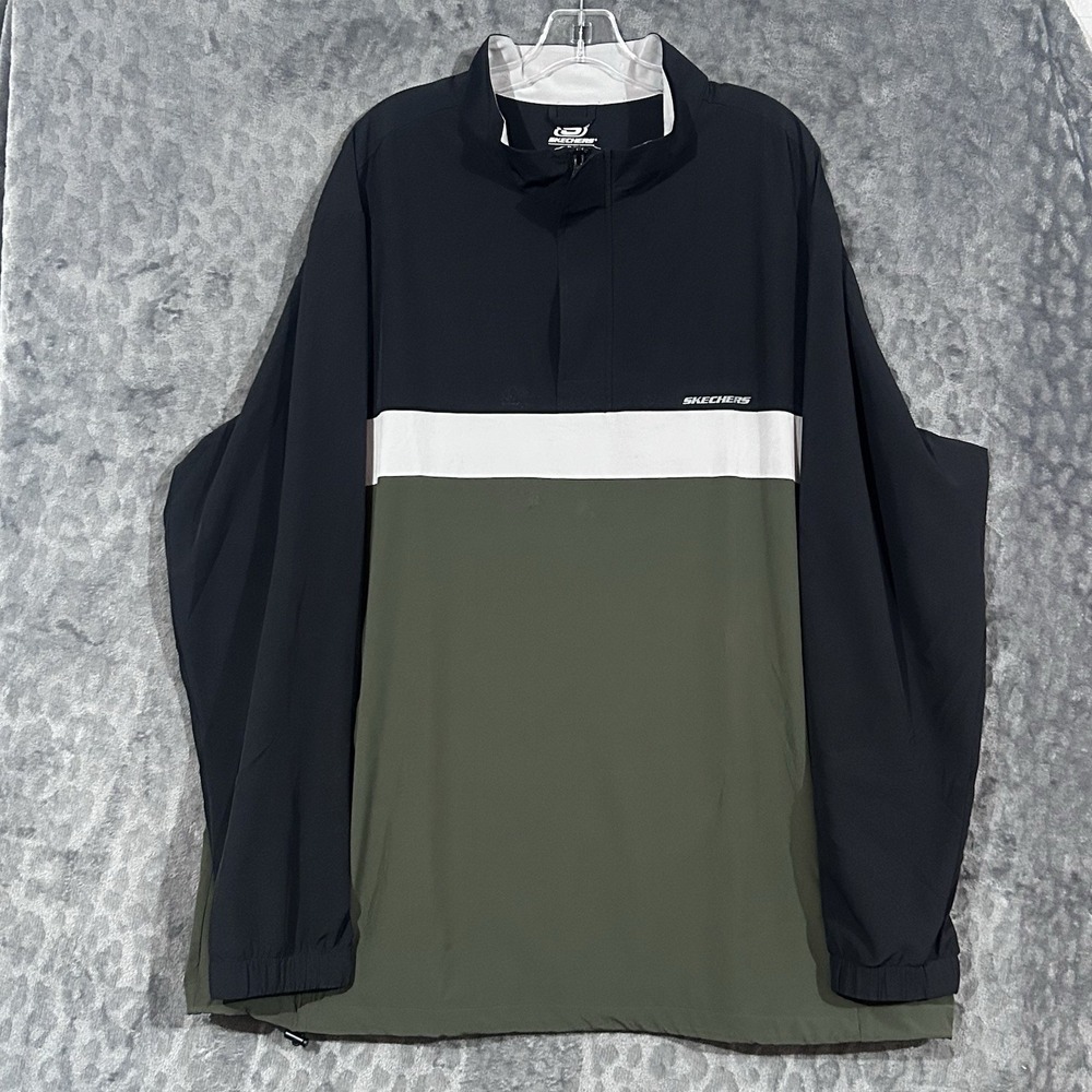 Skechers Men's Elastic Hem Quater Zip Stand Up Collar Athletic Pullover Size 2XL